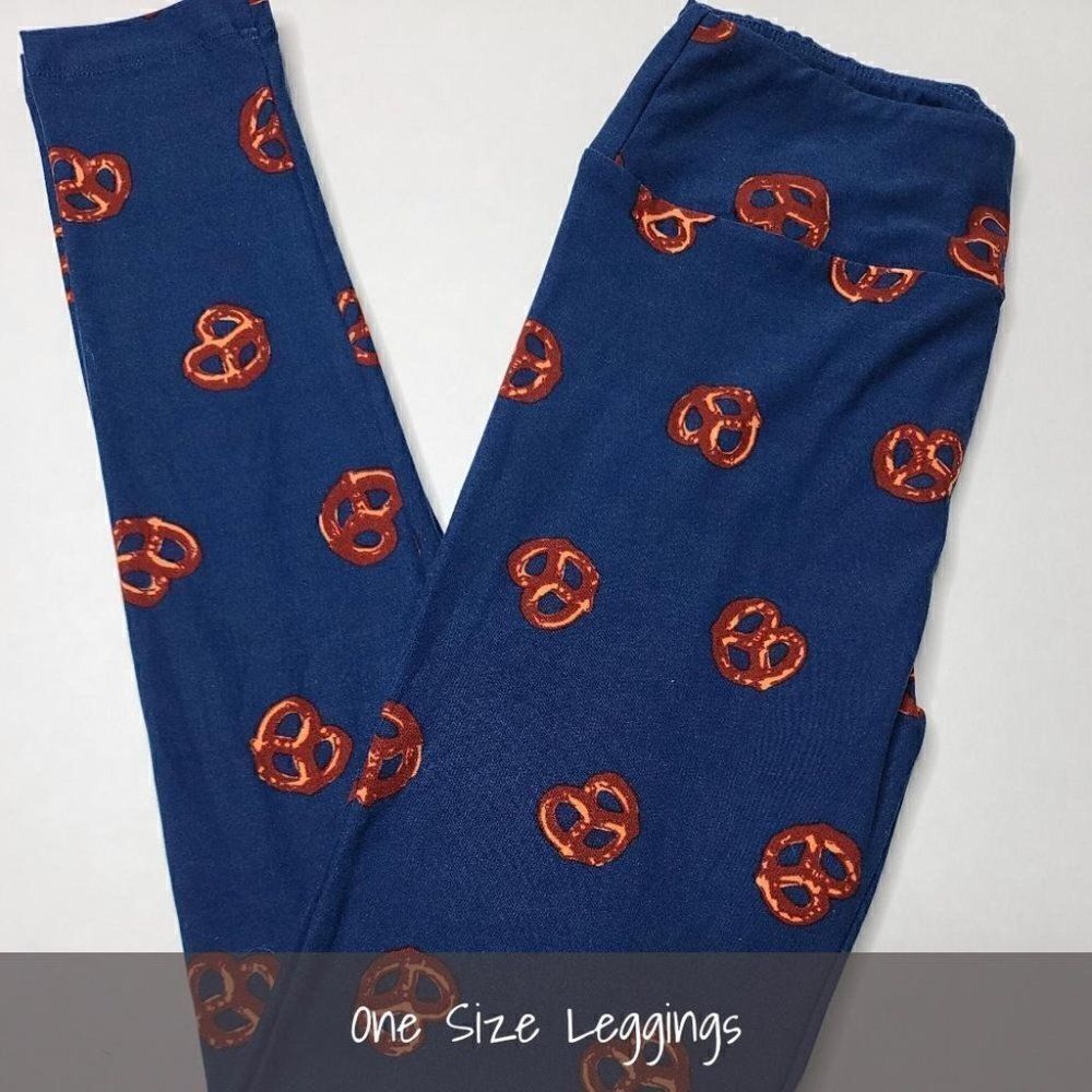 LuLaRoe OS Leggings Pretzels Navy NEW